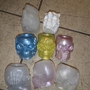 Lot Of 4 Planter Molds For Epoxy Resin Wolf & Skull Set See No Evil, Hear, Speak